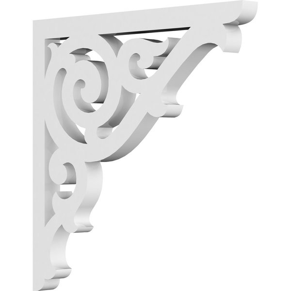 Ekena Millwork Athens Architectural Grade PVC Bracket, 5/8"W X 8"D X 8"H BKTP01X08X08AT